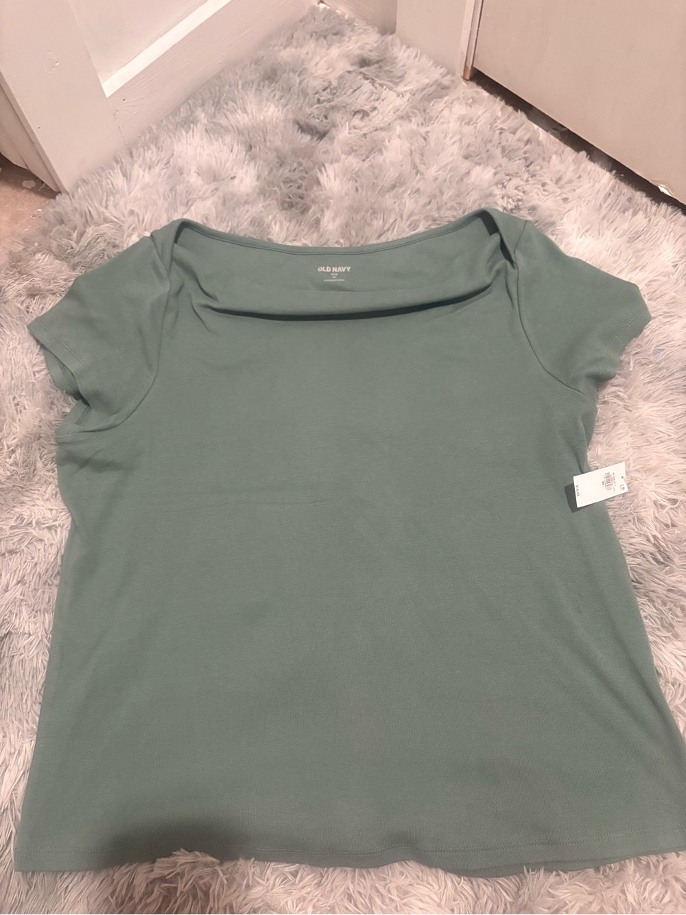 Old Navy Sage Green Short Sleeve Boatneck Tee